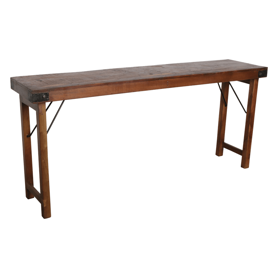 Inklapbare wandtafel bruin 165x40x76 cm