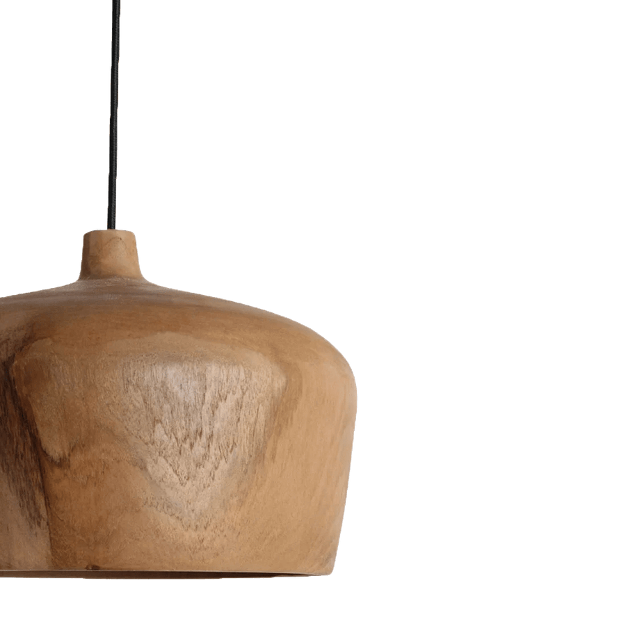 Sirocco teakhouten hanglamp Dome Ø 30x20 cm