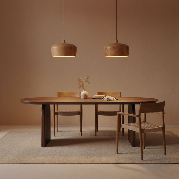 Sirocco teakhouten hanglamp Dome Ø 30x20 cm