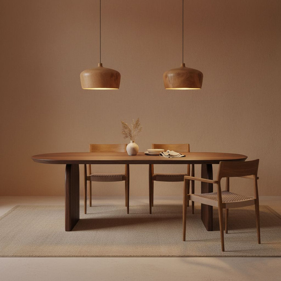 Sirocco teakhouten hanglamp Dome Ø 30x20 cm