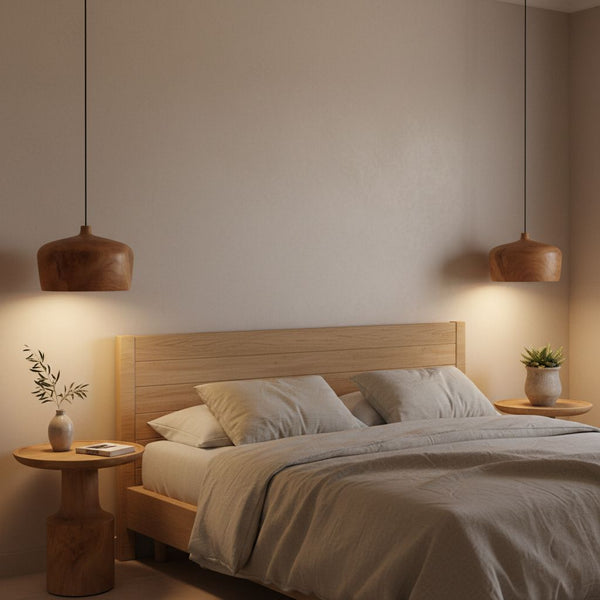 Sirocco teakhouten hanglamp Dome Ø 30x20 cm