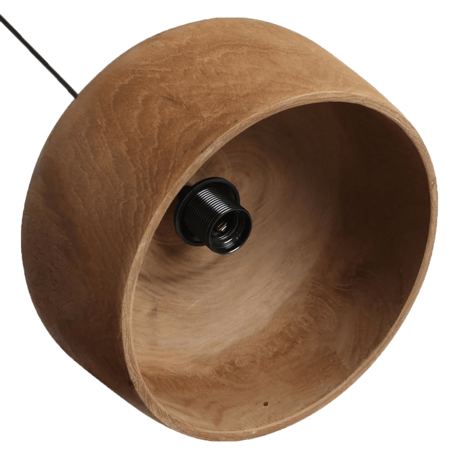 Sirocco teakhouten hanglamp Dome Ø 30x20 cm