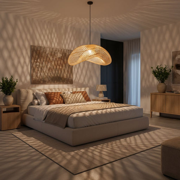 Maze rotan hanglamp organic XL Ø 75x31 cm
