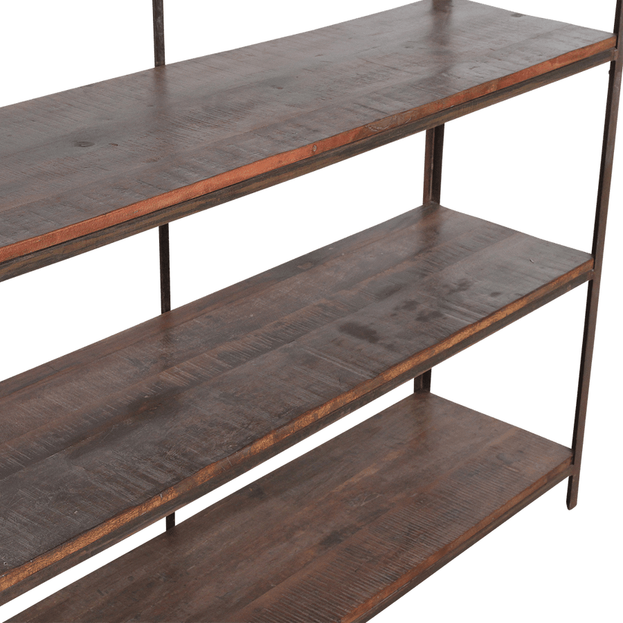 Factory ijzeren rek met FSC houten planken