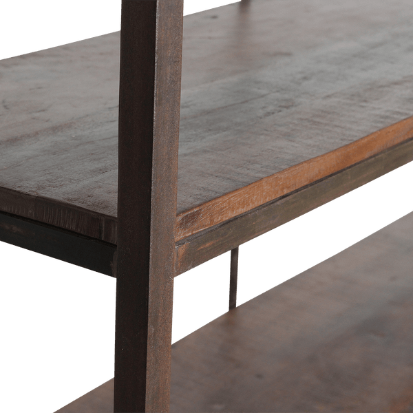 Factory ijzeren rek met FSC houten planken