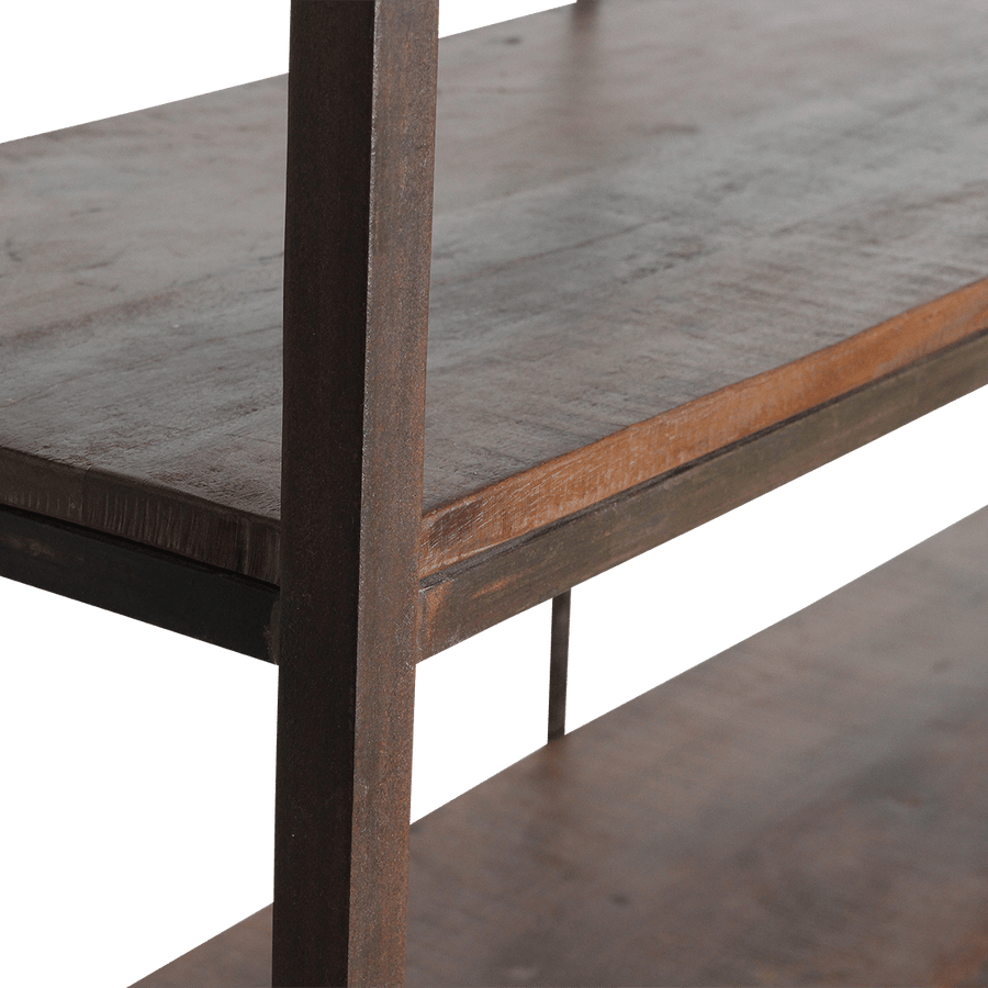 Factory ijzeren rek met FSC houten planken