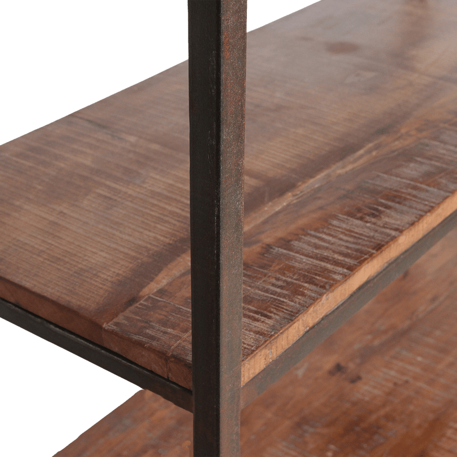Factory hoge ijzeren rek met FSC houten planken