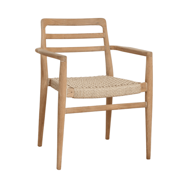 Verano teak tuinstoel met armleuning Naturel set van 2