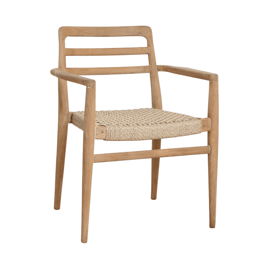 Verano teak tuinstoel met armleuning Naturel set van 2