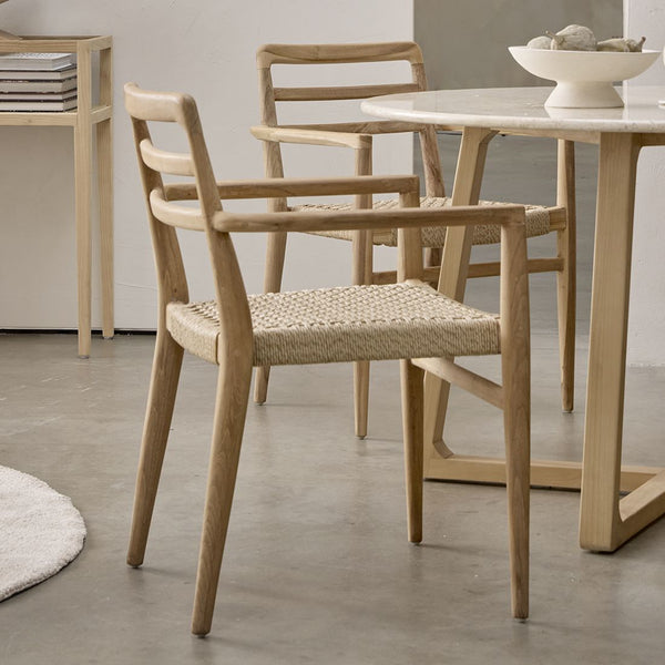 Verano teak tuinstoel met armleuning Naturel set van 2