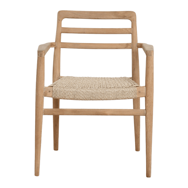Verano teak tuinstoel met armleuning Naturel set van 2