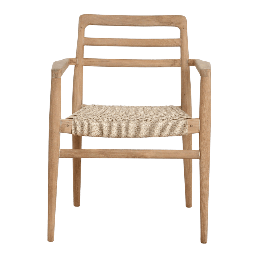 Verano teak tuinstoel met armleuning Naturel set van 2