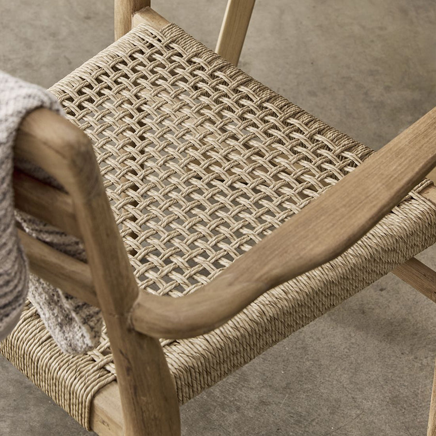 Verano teak tuinstoel met armleuning Naturel set van 2