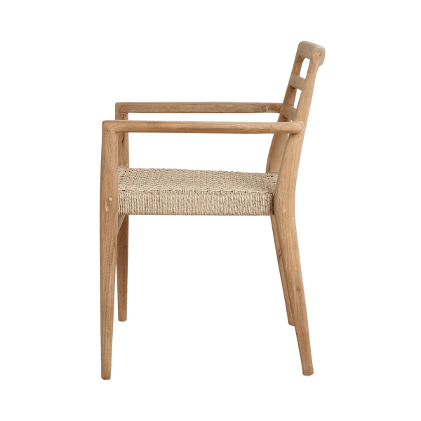 Verano teak tuinstoel met armleuning Naturel set van 2