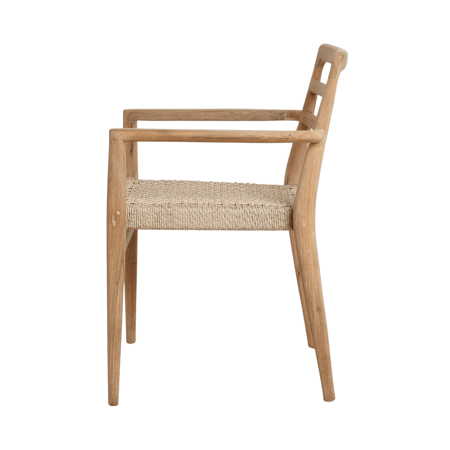 Verano teak tuinstoel met armleuning Naturel set van 2