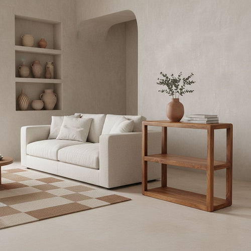 Bullnose mangohouten rek 100x38x100 cm