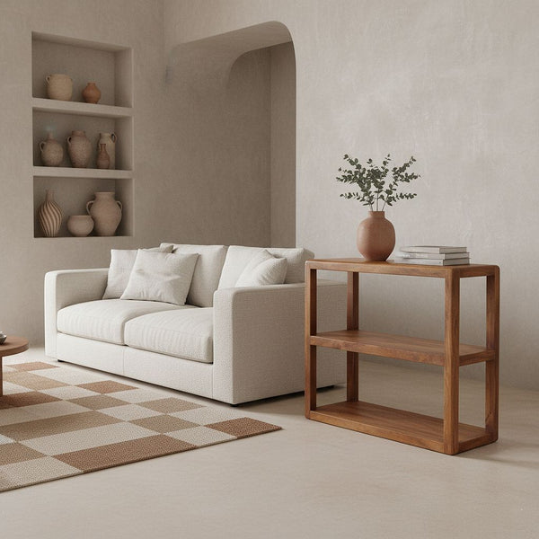 Bullnose mangohouten rek 100x38x100 cm