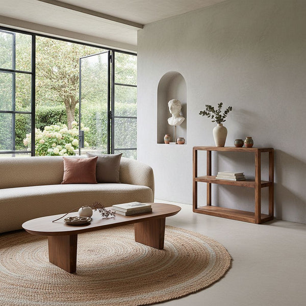 Bullnose mangohouten rek 100x38x100 cm