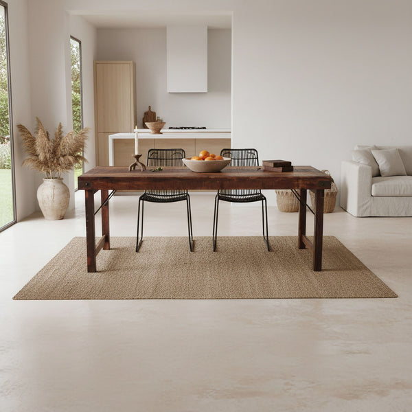 Inklapbare vintage eettafel XL Gerecycled hout 190x80x76 cm