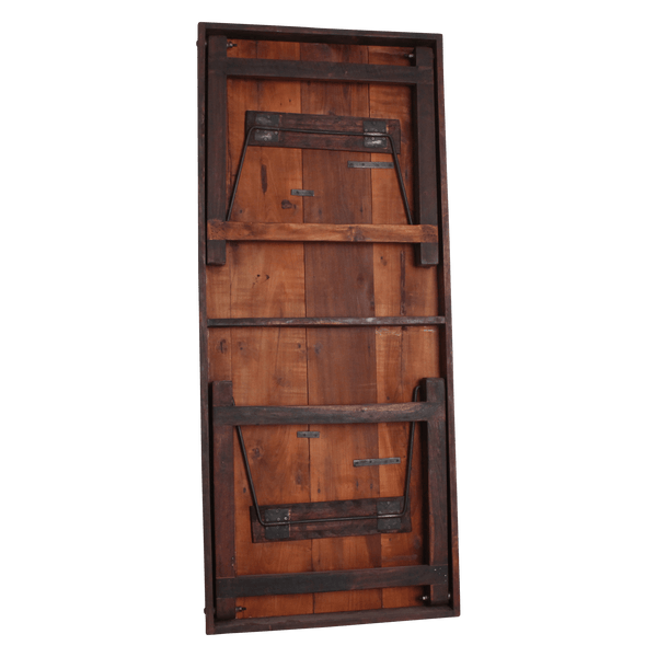 Inklapbare vintage eettafel XL Gerecycled hout 190x80x76 cm