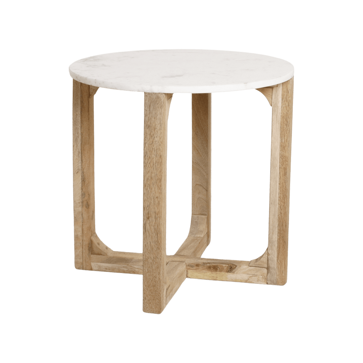 Marmeren bijzettafel rond wit