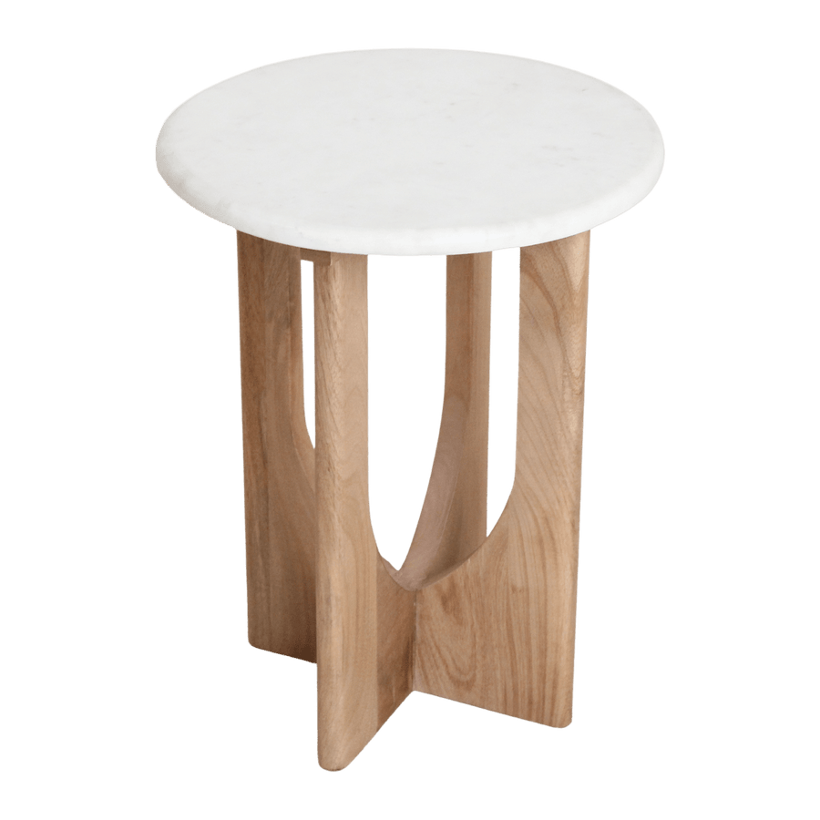Kuching marmeren bijzettafel wit