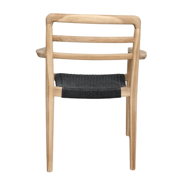 Verano teak tuinstoel met armleuning Zwart set van 2