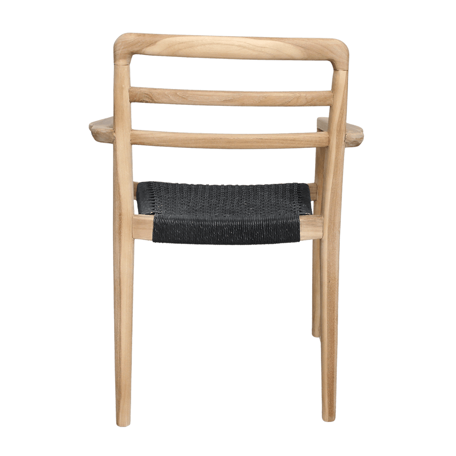 Verano teak tuinstoel met armleuning Zwart set van 2