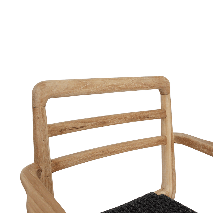 Verano teak tuinstoel met armleuning Zwart set van 2