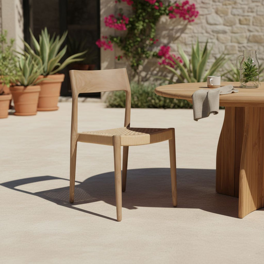 Freya licht teakhouten tuinstoel Naturel set van 2