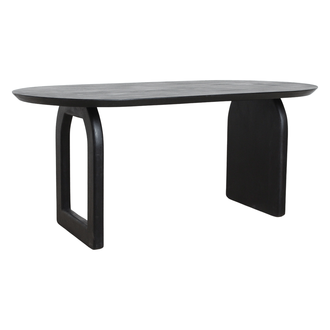 Bullnose dining table black 180 mix base