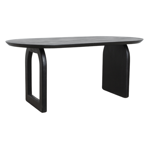 Bullnose dining table black 180 mix base