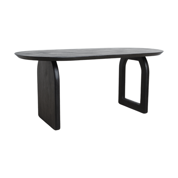Bullnose dining table black 180 mix base