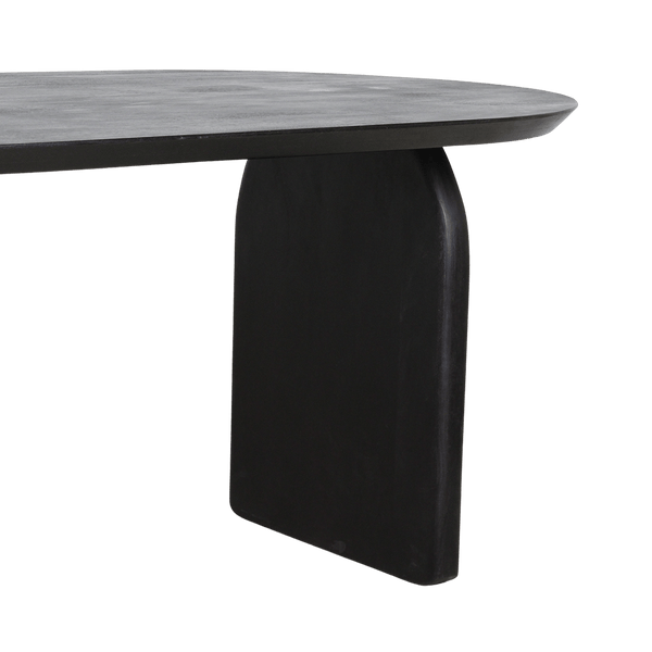 Bullnose dining table black 180 mix base