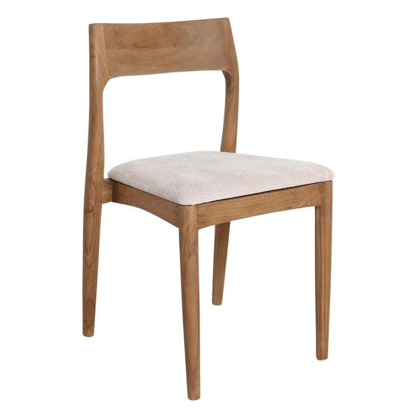 Freya teakhouten eetkamerstoel creme set van 2