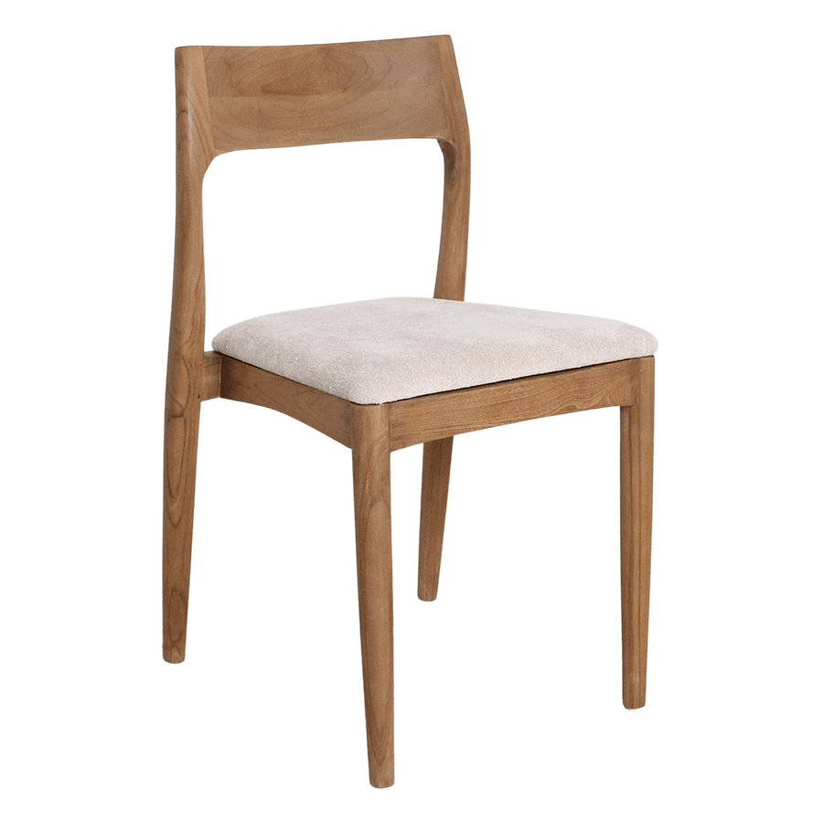 Freya teakhouten eetkamerstoel creme set van 2