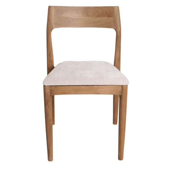 Freya teakhouten eetkamerstoel creme set van 2