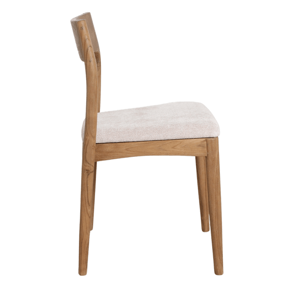 Freya teakhouten eetkamerstoel creme set van 2