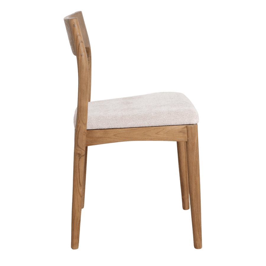 Freya teakhouten eetkamerstoel creme set van 2