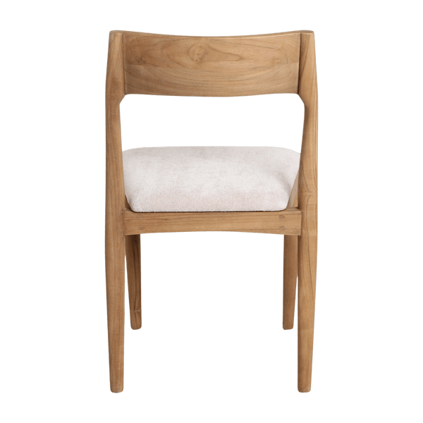 Freya teakhouten eetkamerstoel creme set van 2