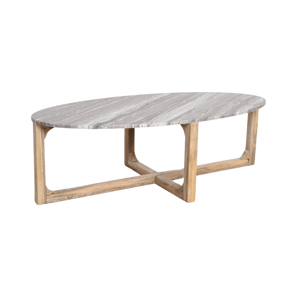Ovale marmeren salontafel Fantasy bruin 120x60x38 cm
