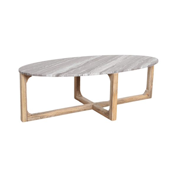 Ovale marmeren salontafel Fantasy bruin 120x60x38 cm