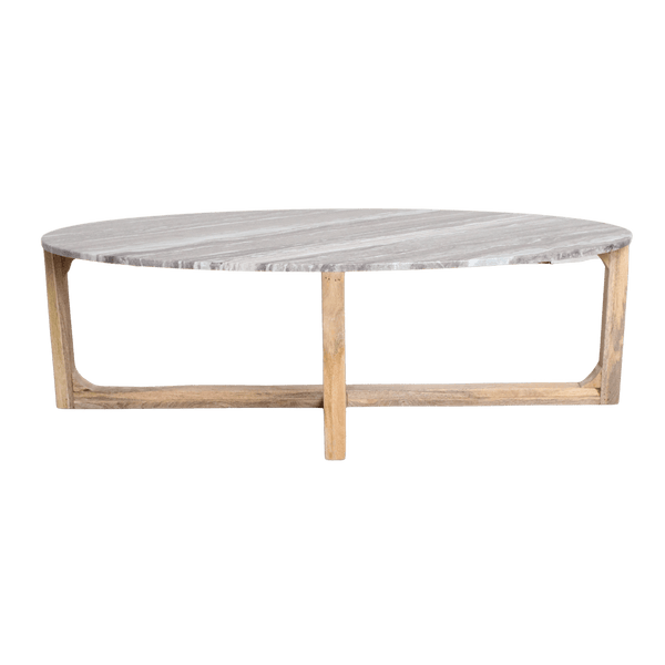 Ovale marmeren salontafel Fantasy bruin 120x60x38 cm