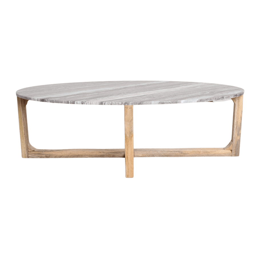 Ovale marmeren salontafel Fantasy bruin 120x60x38 cm