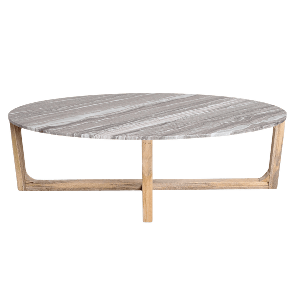 Ovale marmeren salontafel Fantasy bruin 120x60x38 cm