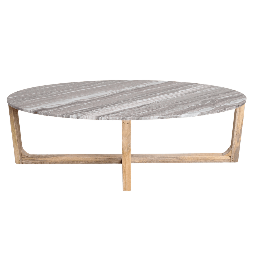 Ovale marmeren salontafel Fantasy bruin 120x60x38 cm