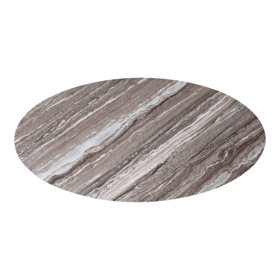 Ovale marmeren salontafel Fantasy bruin 120x60x38 cm