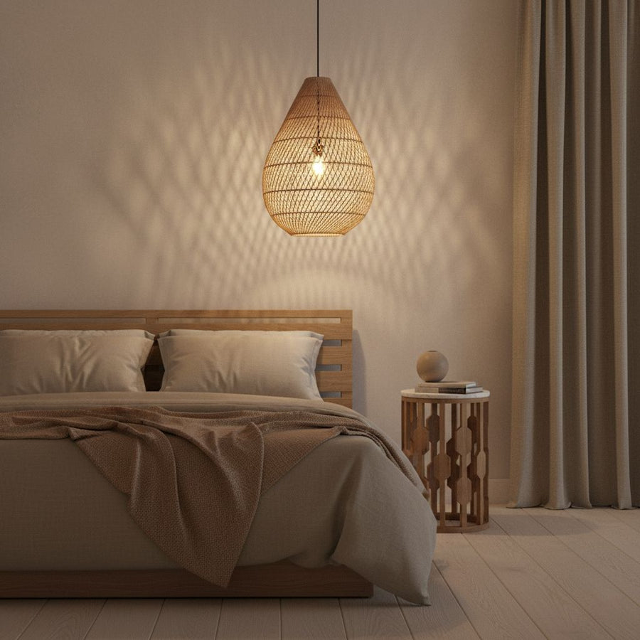 Maze druppel rotan hanglamp naturelØ 45x65 cm