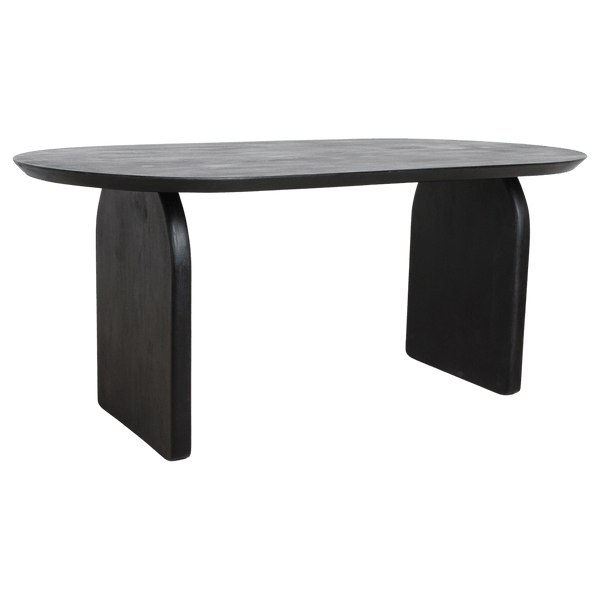 Bullnose dining table black 180 closed base