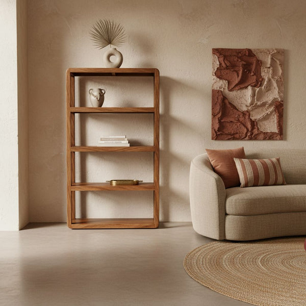 Bullnose mangohouten rek 100x38x177 cm